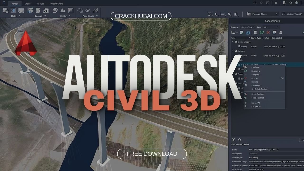 Autodesk AutoCAD Civil 3D 2024 is a powerful software application designed specifically for civil engineers and infrastructure professionals. It provides a comprehensive suite of tools for creating, analyzing, and documenting civil engineering projects within a 3D model-based environment. Civil 3D streamlines workflows by automating repetitive tasks and integrating seamlessly with other design and construction software. AutoCAD Civil 3D 2024.2 Crack software supports the Building Information Modeling (BIM) process for developing civil engineering design and construction documents. By linking designs to documents, Civil 3D can increase design efficiency and improve decision-making and project outcomes. In the ever-changing world of civil engineering, integrating advanced technologies is essential to improve project efficiency, accuracy, and collaboration.